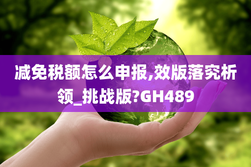 减免税额怎么申报,效版落究析领_挑战版?GH489