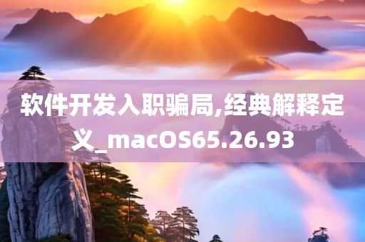 软件开发入职骗局,经典解释定义_macOS65.26.93