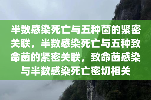 半数感染死亡与五种菌的紧密关联，半数感染死亡与五种致命菌的紧密关联，致命菌感染与半数感染死亡密切相关