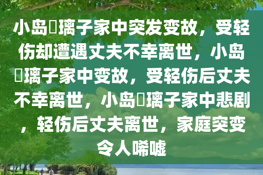 小岛瑠璃子家中突发变故，受轻伤却遭遇丈夫不幸离世，小岛瑠璃子家中变故，受轻伤后丈夫不幸离世，小岛瑠璃子家中悲剧，轻伤后丈夫离世，家庭突变令人唏嘘