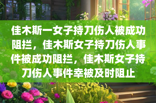 佳木斯一女子持刀伤人被成功阻拦，佳木斯女子持刀伤人事件被成功阻拦，佳木斯女子持刀伤人事件幸被及时阻止