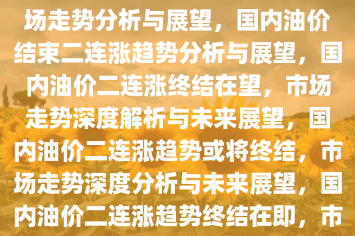 国内油价有望结束二连涨，市场走势分析与展望，国内油价结束二连涨趋势分析与展望，国内油价二连涨终结在望，市场走势深度解析与未来展望，国内油价二连涨趋势或将终结，市场走势深度分析与未来展望，国内油价二连涨趋势终结在即，市场分析与未来展望