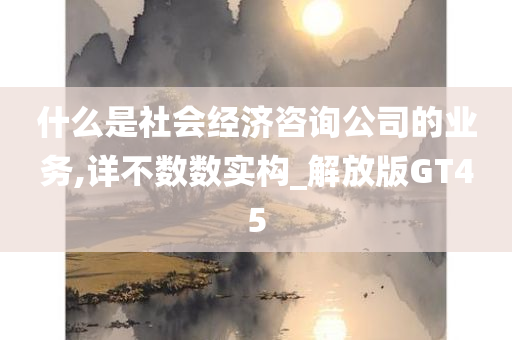 什么是社会经济咨询公司的业务,详不数数实构_解放版GT45