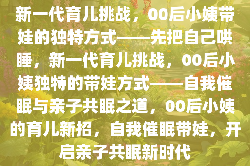 新一代育儿挑战，00后小姨带娃的独特方式——先把自己哄睡，新一代育儿挑战，00后小姨独特的带娃方式——自我催眠与亲子共眠之道，00后小姨的育儿新招，自我催眠带娃，开启亲子共眠新时代