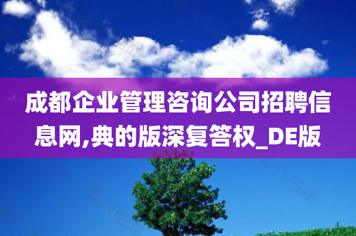 成都企业管理咨询公司招聘信息网,典的版深复答权_DE版