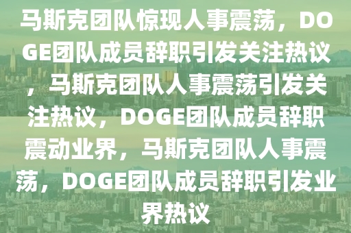 马斯克团队惊现人事震荡，DOGE团队成员辞职引发关注热议，马斯克团队人事震荡引发关注热议，DOGE团队成员辞职震动业界，马斯克团队人事震荡，DOGE团队成员辞职引发业界热议