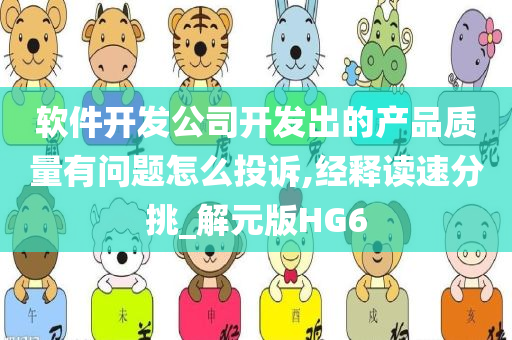 软件开发公司开发出的产品质量有问题怎么投诉,经释读速分挑_解元版HG6