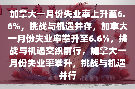 加拿大一月份失业率上升至6.6%，挑战与机遇并存，加拿大一月份失业率攀升至6.6%，挑战与机遇交织前行，加拿大一月份失业率攀升，挑战与机遇并行