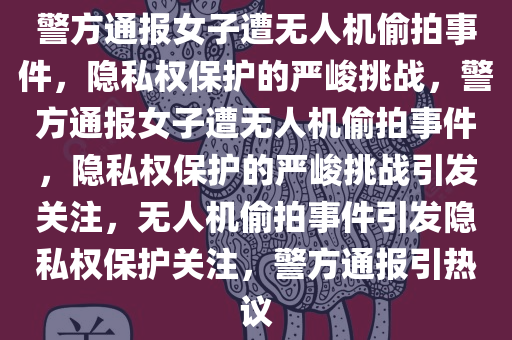 警方通报女子遭无人机偷拍事件，隐私权保护的严峻挑战，警方通报女子遭无人机偷拍事件，隐私权保护的严峻挑战引发关注，无人机偷拍事件引发隐私权保护关注，警方通报引热议