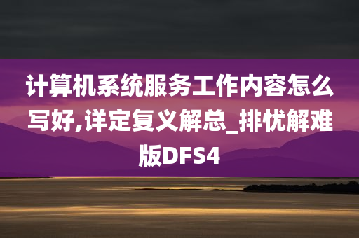 计算机系统服务工作内容怎么写好,详定复义解总_排忧解难版DFS4