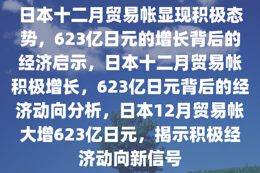 日本十二月贸易帐显现积极态势，623亿日元的增长背后的经济启示，日本十二月贸易帐积极增长，623亿日元背后的经济动向分析，日本12月贸易帐大增623亿日元，揭示积极经济动向新信号