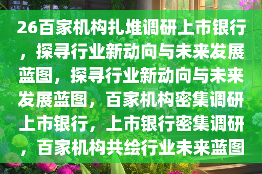 26百家机构扎堆调研上市银行，探寻行业新动向与未来发展蓝图，探寻行业新动向与未来发展蓝图，百家机构密集调研上市银行，上市银行密集调研，百家机构共绘行业未来蓝图