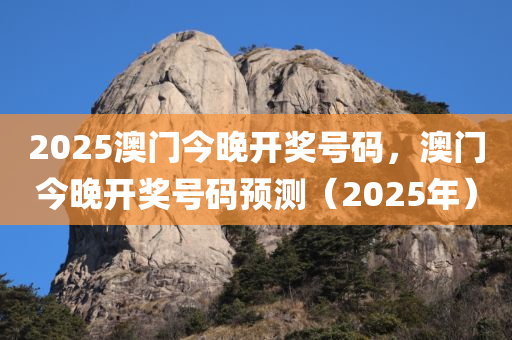 2025澳门今晚开奖号码，澳门今晚开奖号码预测（2025年）