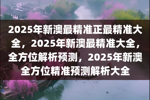 2025年新澳最精准正最精准大全，2025年新澳最精准大全，全方位解析预测，2025年新澳全方位精准预测解析大全