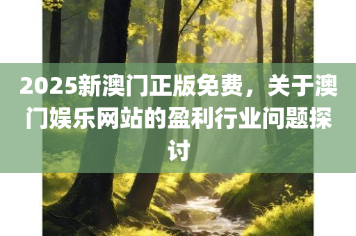 2025新澳门正版免费，关于澳门娱乐网站的盈利行业问题探讨