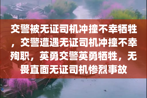 交警被无证司机冲撞不幸牺牲，交警遭遇无证司机冲撞不幸殉职，英勇交警英勇牺牲，无畏直面无证司机惨烈事故