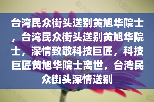 台湾民众街头送别黄旭华院士，台湾民众街头送别黄旭华院士，深情致敬科技巨匠，科技巨匠黄旭华院士离世，台湾民众街头深情送别