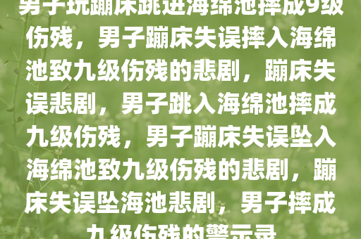 男子玩蹦床跳进海绵池摔成9级伤残，男子蹦床失误摔入海绵池致九级伤残的悲剧，蹦床失误悲剧，男子跳入海绵池摔成九级伤残，男子蹦床失误坠入海绵池致九级伤残的悲剧，蹦床失误坠海池悲剧，男子摔成九级伤残的警示录