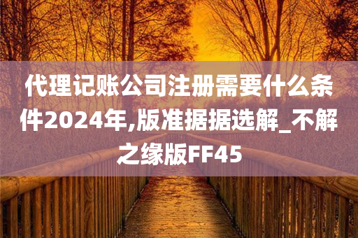 代理记账公司注册需要什么条件2024年,版准据据选解_不解之缘版FF45