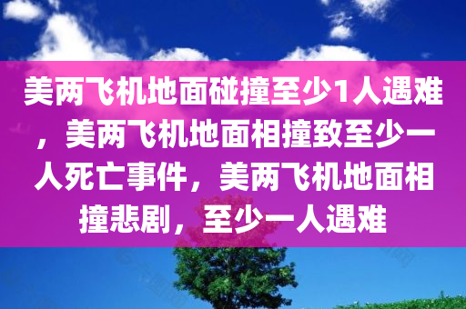 美两飞机地面碰撞至少1人遇难，美两飞机地面相撞致至少一人死亡事件，美两飞机地面相撞悲剧，至少一人遇难