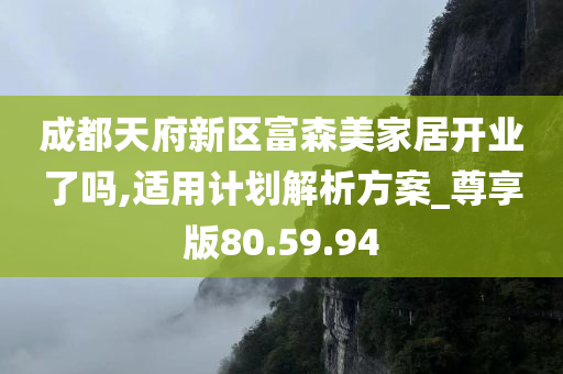 成都天府新区富森美家居开业了吗,适用计划解析方案_尊享版80.59.94