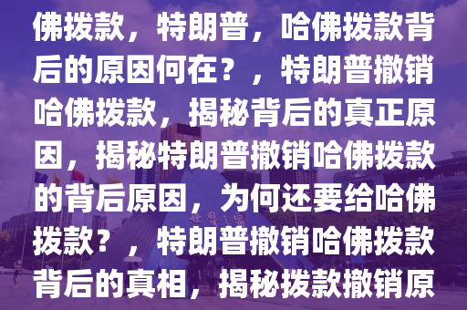 特朗普，我们为什么还要给哈佛拨款，特朗普，哈佛拨款背后的原因何在？，特朗普撤销哈佛拨款，揭秘背后的真正原因，揭秘特朗普撤销哈佛拨款的背后原因，为何还要给哈佛拨款？，特朗普撤销哈佛拨款背后的真相，揭秘拨款撤销原因