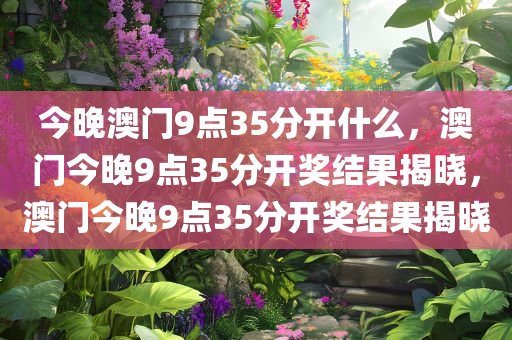 今晚澳门9点35分开什么，澳门今晚9点35分开奖结果揭晓，澳门今晚9点35分开奖结果揭晓