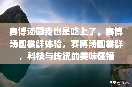 赛博汤圆我也是吃上了，赛博汤圆尝鲜体验，赛博汤圆尝鲜，科技与传统的美味碰撞