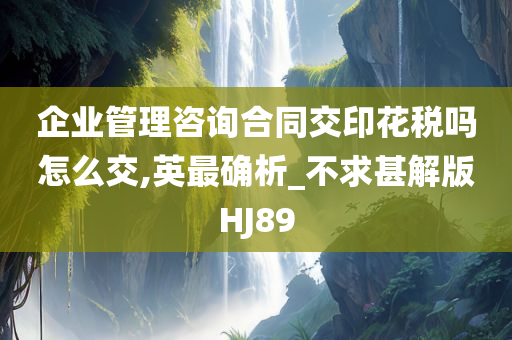 企业管理咨询合同交印花税吗怎么交,英最确析_不求甚解版HJ89