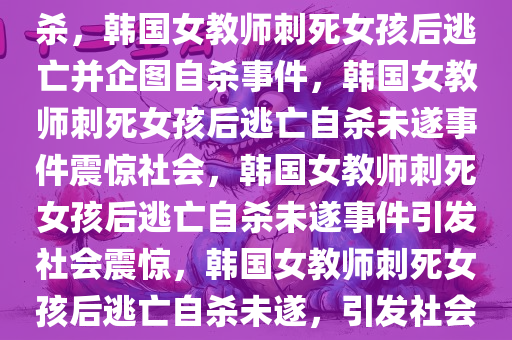 韩国女教师刺死女孩后企图自杀，韩国女教师刺死女孩后逃亡并企图自杀事件，韩国女教师刺死女孩后逃亡自杀未遂事件震惊社会，韩国女教师刺死女孩后逃亡自杀未遂事件引发社会震惊，韩国女教师刺死女孩后逃亡自杀未遂，引发社会广泛震惊