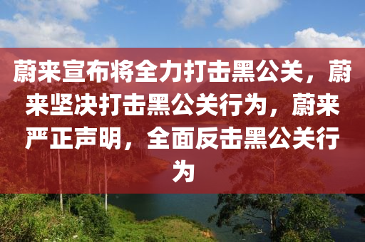 蔚来宣布将全力打击黑公关，蔚来坚决打击黑公关行为，蔚来严正声明，全面反击黑公关行为