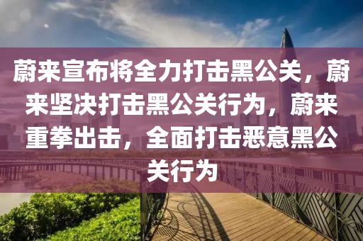 蔚来宣布将全力打击黑公关，蔚来坚决打击黑公关行为，蔚来重拳出击，全面打击恶意黑公关行为