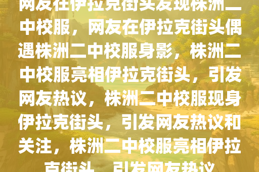 网友在伊拉克街头发现株洲二中校服，网友在伊拉克街头偶遇株洲二中校服身影，株洲二中校服亮相伊拉克街头，引发网友热议，株洲二中校服现身伊拉克街头，引发网友热议和关注，株洲二中校服亮相伊拉克街头，引发网友热议