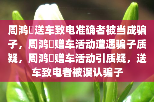 周鸿祎送车致电准确者被当成骗子，周鸿祎赠车活动遭遇骗子质疑，周鸿祎赠车活动引质疑，送车致电者被误认骗子