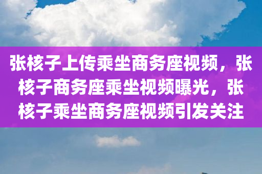 张核子上传乘坐商务座视频，张核子商务座乘坐视频曝光，张核子乘坐商务座视频引发关注