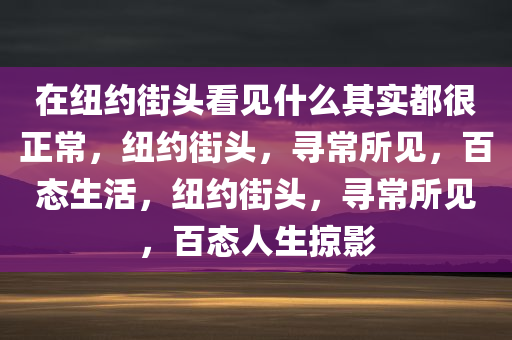 在纽约街头看见什么其实都很正常，纽约街头，寻常所见，百态生活，纽约街头，寻常所见，百态人生掠影