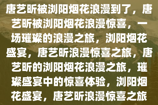 唐艺昕被浏阳烟花浪漫到了，唐艺昕被浏阳烟花浪漫惊喜，一场璀璨的浪漫之旅，浏阳烟花盛宴，唐艺昕浪漫惊喜之旅，唐艺昕的浏阳烟花浪漫之旅，璀璨盛宴中的惊喜体验，浏阳烟花盛宴，唐艺昕浪漫惊喜之旅