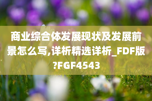 商业综合体发展现状及发展前景怎么写,详析精选详析_FDF版?FGF4543