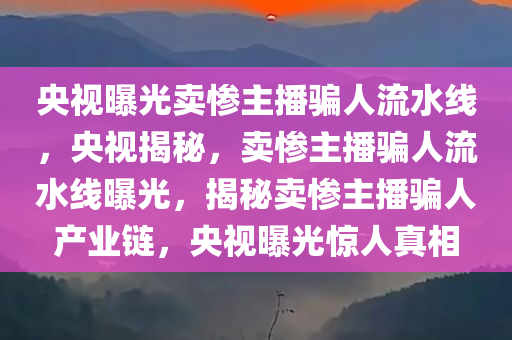 央视曝光卖惨主播骗人流水线，央视揭秘，卖惨主播骗人流水线曝光，揭秘卖惨主播骗人产业链，央视曝光惊人真相