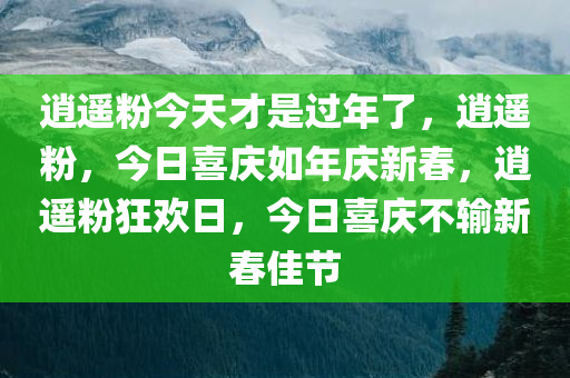 逍遥粉今天才是过年了，逍遥粉，今日喜庆如年庆新春，逍遥粉狂欢日，今日喜庆不输新春佳节