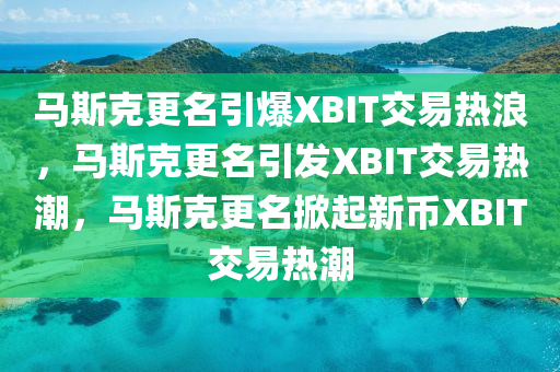 马斯克更名引爆XBIT交易热浪，马斯克更名引发XBIT交易热潮，马斯克更名掀起新币XBIT交易热潮