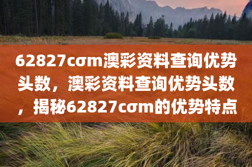 62827cσm澳彩资料查询优势头数，澳彩资料查询优势头数，揭秘62827cσm的优势特点