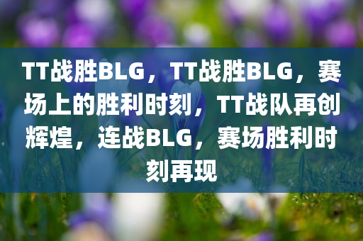 TT战胜BLG，TT战胜BLG，赛场上的胜利时刻，TT战队再创辉煌，连战BLG，赛场胜利时刻再现