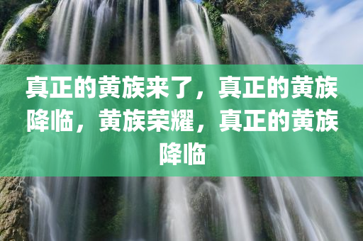 真正的黄族来了，真正的黄族降临，黄族荣耀，真正的黄族降临