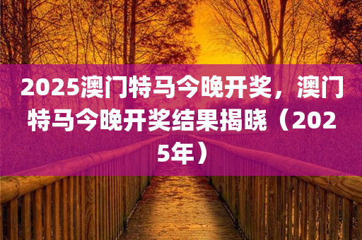 2025澳门特马今晚开奖，澳门特马今晚开奖结果揭晓（2025年）