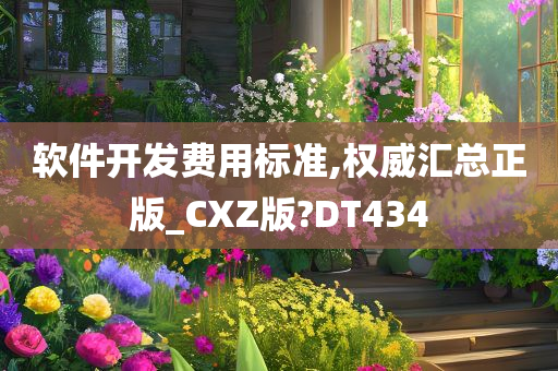 软件开发费用标准,权威汇总正版_CXZ版?DT434