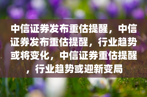 中信证券发布重估提醒，中信证券发布重估提醒，行业趋势或将变化，中信证券重估提醒，行业趋势或迎新变局