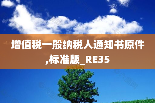 增值税一般纳税人通知书原件,标准版_RE35