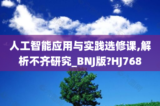 人工智能应用与实践选修课,解析不齐研究_BNJ版?HJ768