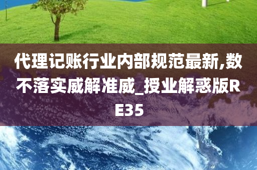 代理记账行业内部规范最新,数不落实威解准威_授业解惑版RE35